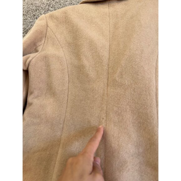 Marvin Richards Womens Sz 2 Wool & Cashmere Blend Coat Beige Lining Button Closu - Picture 12 of 16
